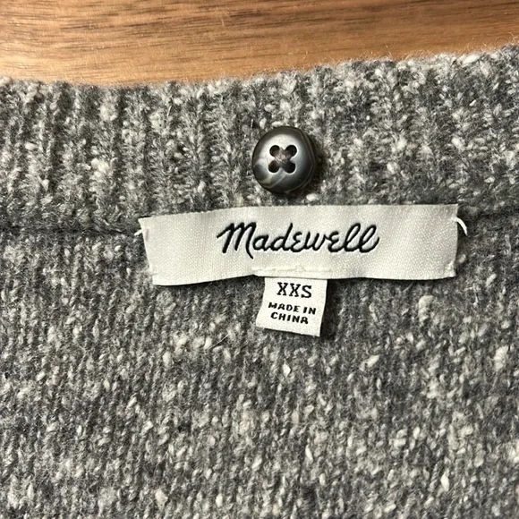 Madewell Gray Sweater Size XXS lambs wool cotton cashmere - Picture 3 of 6
